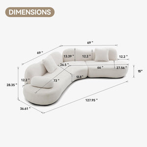 Modern Curved Modular 5 Seater Sofa