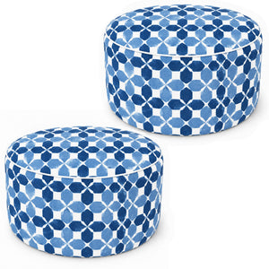 2 Pack Outdoor Inflatable Ottoman with Carry Handle