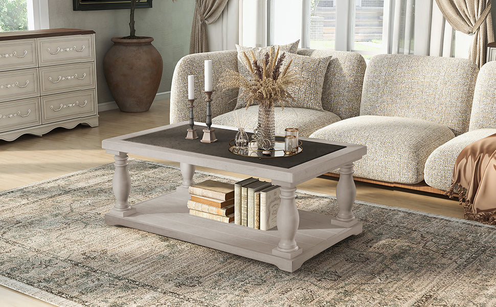 Vibe Haus Farmhouse Rectangular Coffee Table