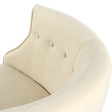 Modern Club Chair with Button-Tufted Back & Tonal Piping
