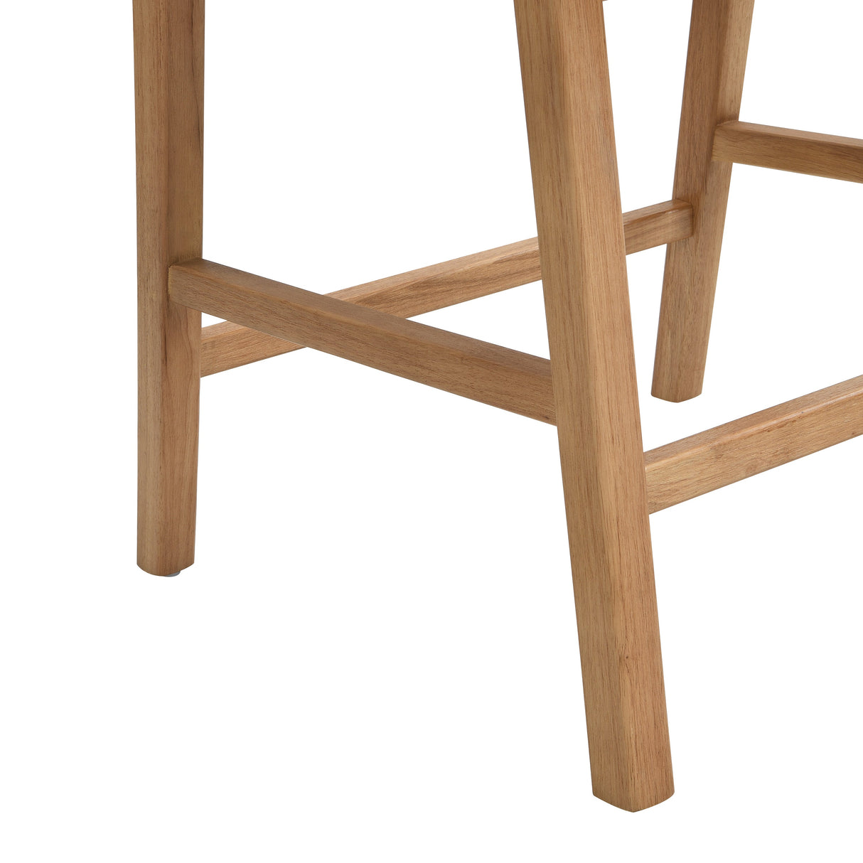 Wooden Frame Counter Stool with Rattan Back, Set of 2