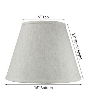 9x16x12" CLIP-ON FITTER Textured Oatmeal Empire Hardback Lamp Shade