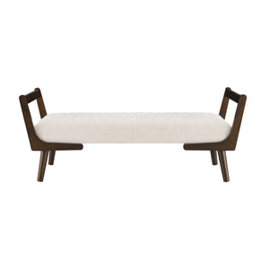 Mid-Century Bench With Wood Legs