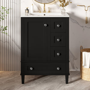 Bathroom Vanity with Integrated Basin and Soft Close Drawers - Multiple Colors