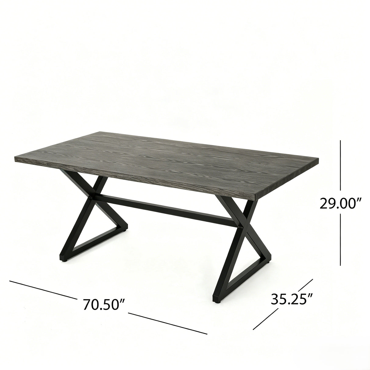 7-Piece Aluminum & Woven Rope Outdoor Patio Dining Set, Grey & Black