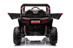 12V7A*1 30W*4 Four-Wheel Drive Seat One Button Start, Forward And Backward, High And Low Speed, Music, Front Light, Power Display, Two Doors Can Open, 2.4G R / C, Seat Belt Four Wheel Absorber