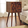 Mini Cube Carved 2 Drawer Nightstand
