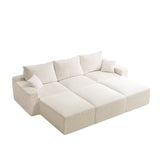 Three-Seater Sofa with Plush Corduroy Upholstery