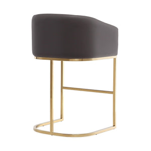 Mid-Century Modern Stool With Steel Base