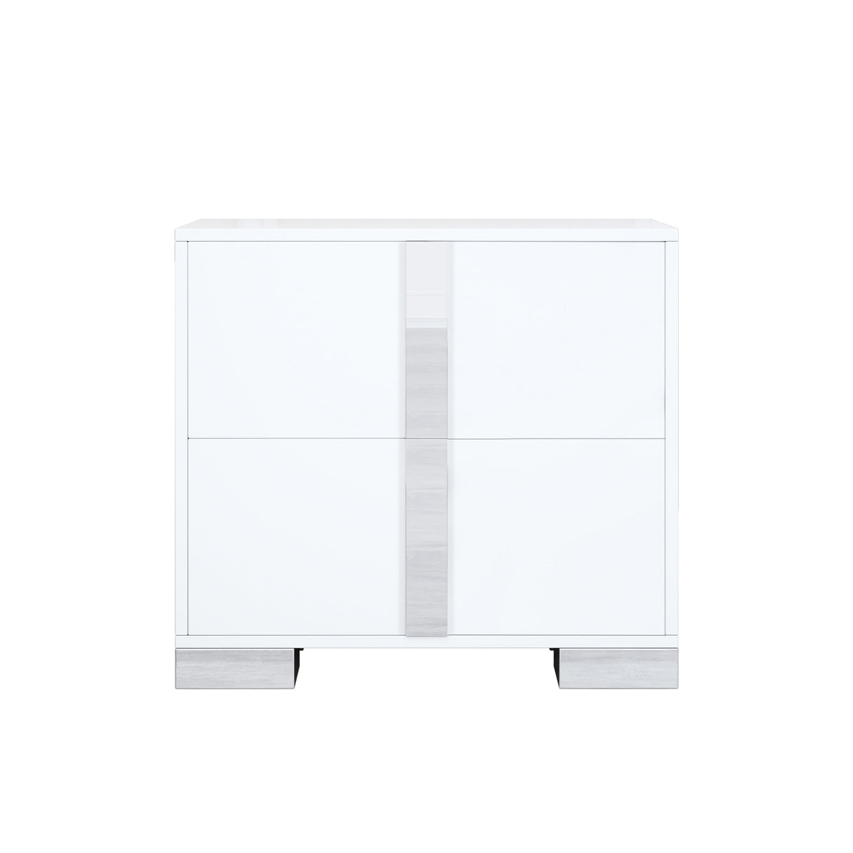Elegant Nightstand with Metal Foot