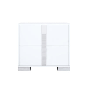 Elegant Nightstand with Metal Foot