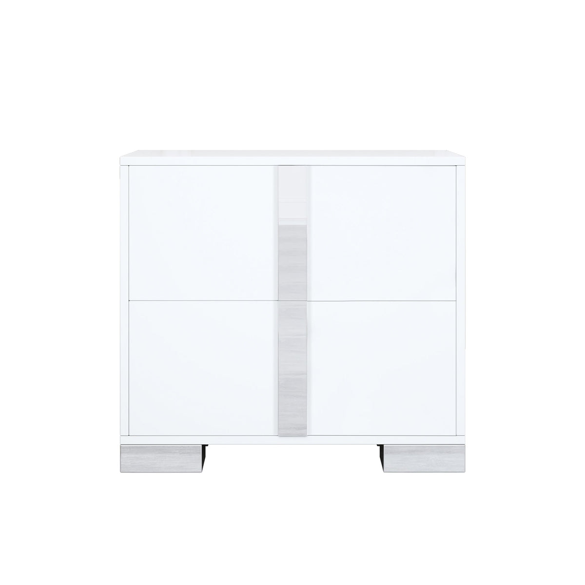 Elegant Nightstand with Metal Foot