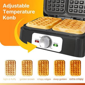 Belgian Waffle Iron - 2 Slices, Electric Waffle Maker