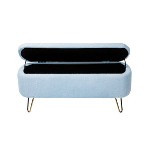 Storage Ottoman Bench For End Of Bed Legs, Modern Camel Faux Fur Entryway Bench Upholstered Padded With Storage For Living Room Bedroom