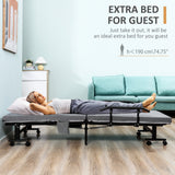 Rollaway folding bed with mattress & adjustable backrest