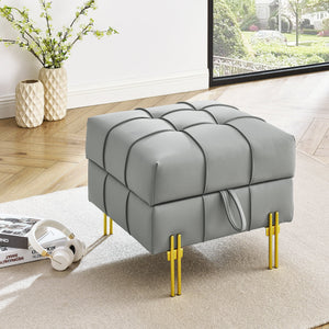22 Inches Anti-Scratch Leather Storage Ottoman