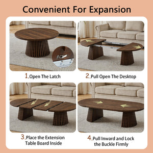 Oval Coffee Table For Living Room - Walnut