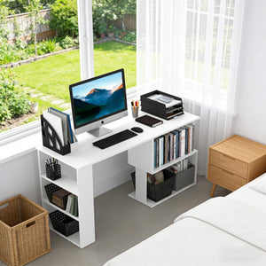 Writing Table Workstation: L Shaped Corner Computer Desk