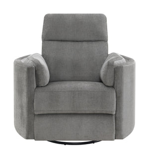 Sagen Charcoal Chenille  Glider Recliner with Swivel