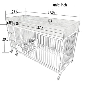 Large Pet Cage with Storage Rack Black and Beige
