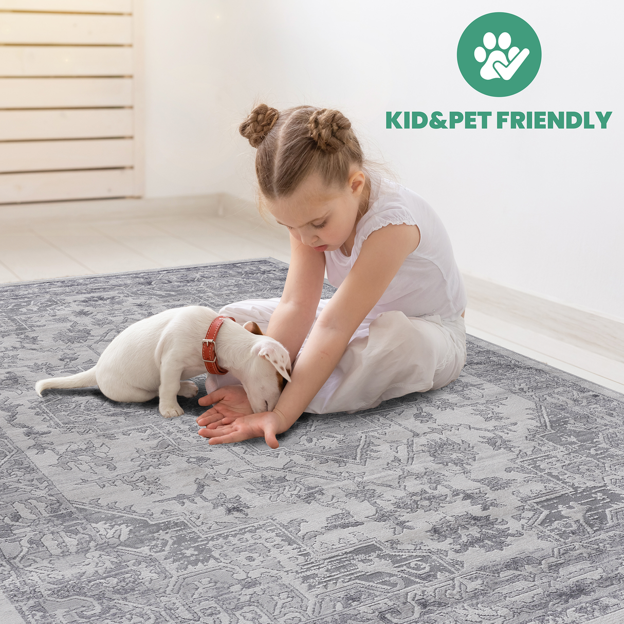NAAR MARFI Collection Oriental Non-Shedding and Stain Resistant Area Rug