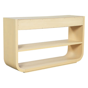 Console Table With 3 Soft Close Drawers & 2 Open Shelves - Natural