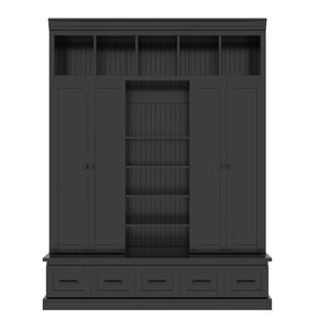 Hall Tree With Bench And 5 Storage Cubbies
