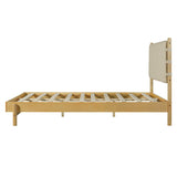 Premium Rubber Wood Platform Bed Frame, Queen Size with Headboard