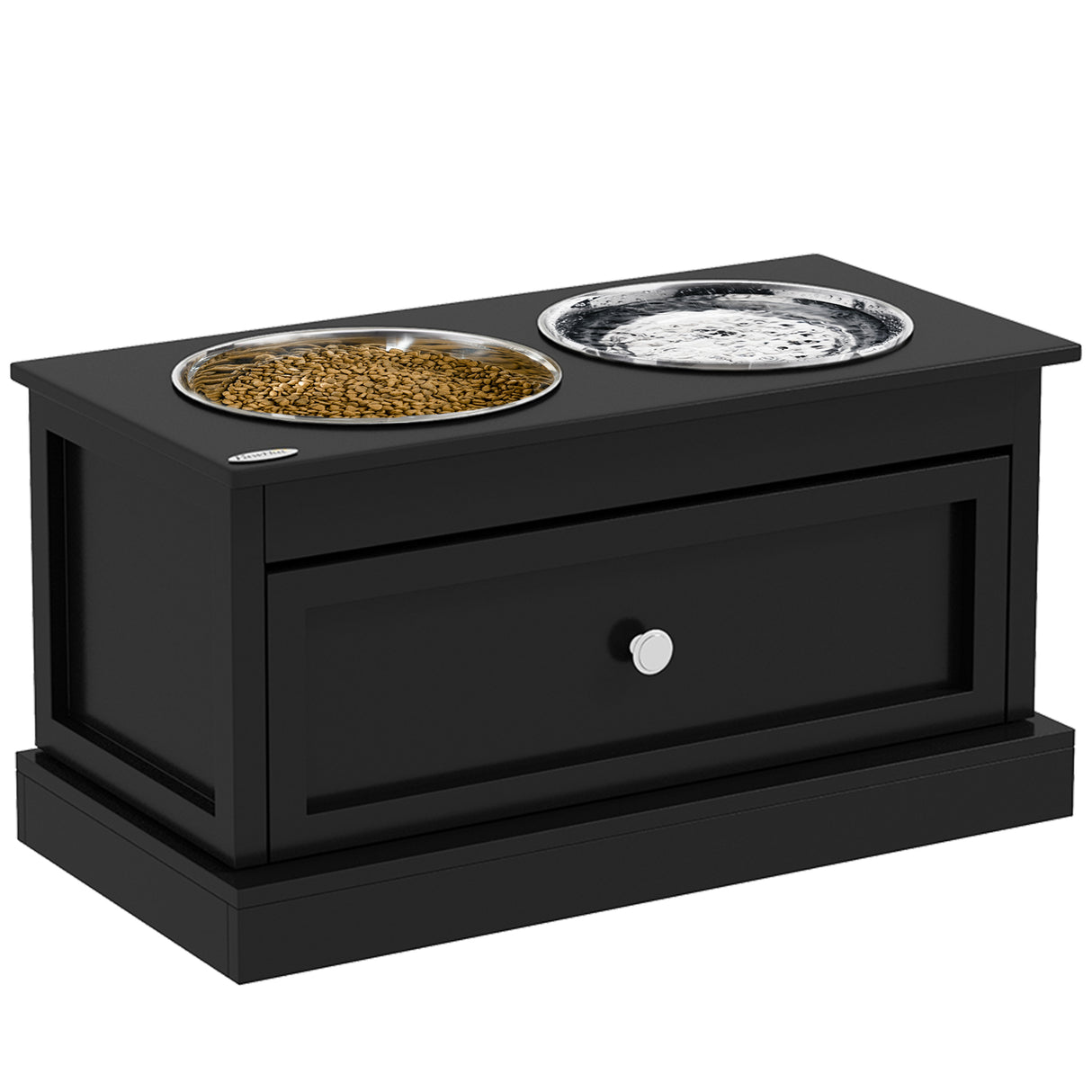 PawHut Large Elevated Dog Bowls with Storage Drawer Containing 11L Capacity