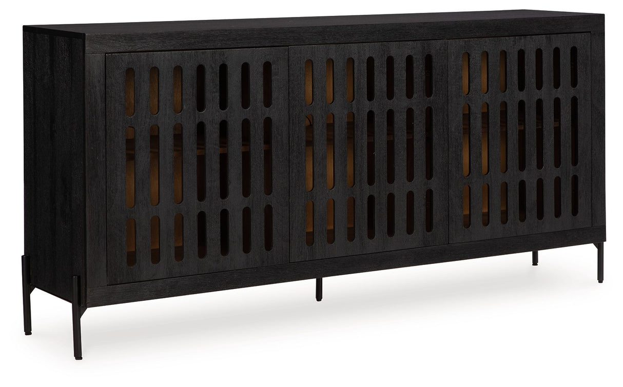 Vallisburg - Accent Cabinet - Black / Natural