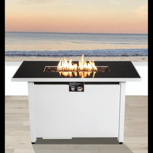Rectangular Fire Pit With Frame Elegant Design
