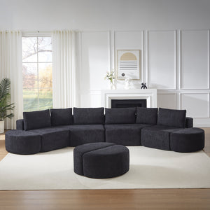 Modular Sofa Set in Chenille Fabric