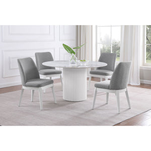 Quincy - Round Dining Table - White Marble