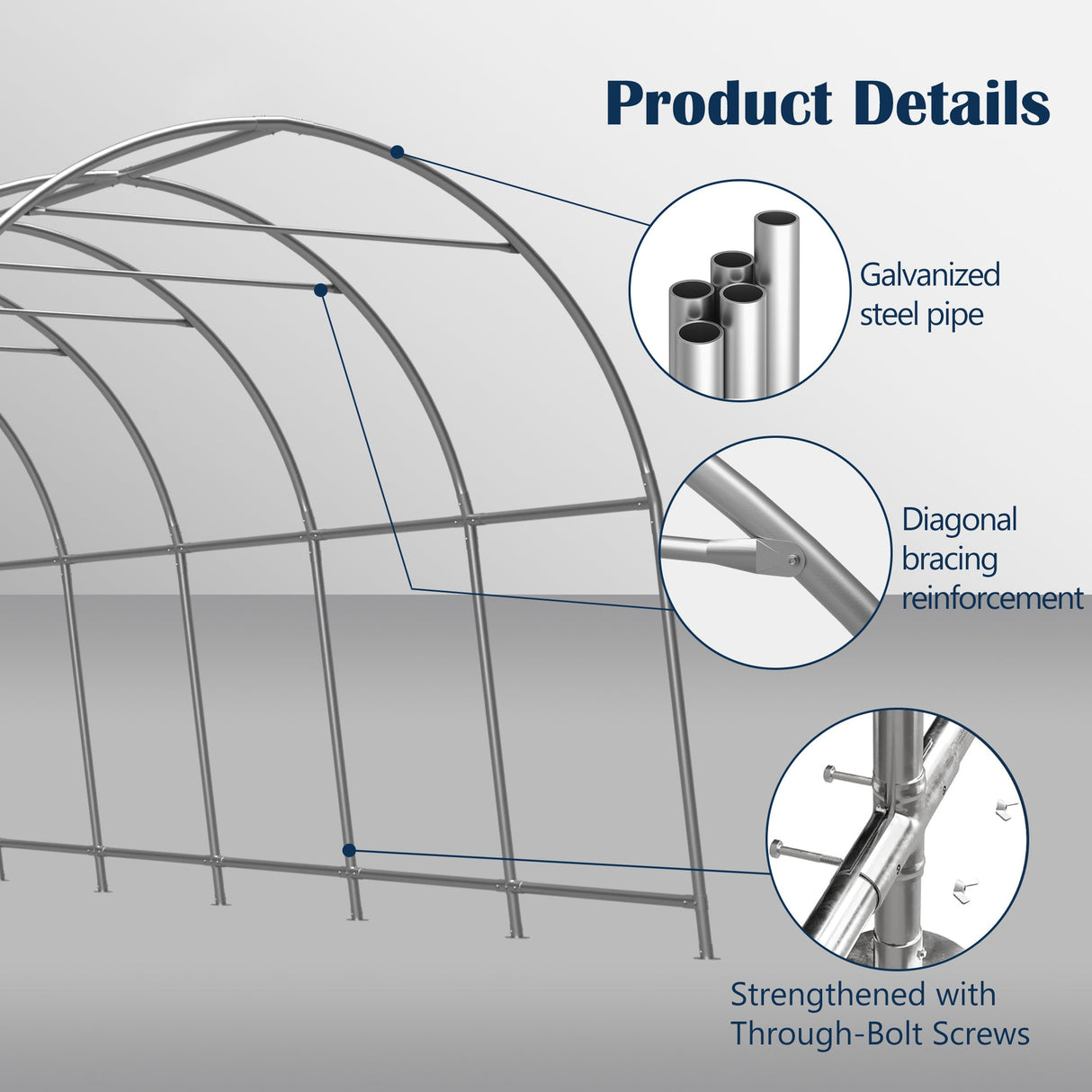 Heavy-Duty 12x20 FT Carport Canopy