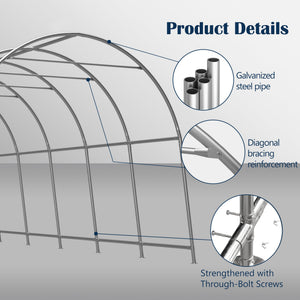 Heavy-Duty 12x20 FT Carport Canopy