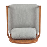 Elliston Rattan Backrest Solid Wood Accent Chair with Cushions Set of 2