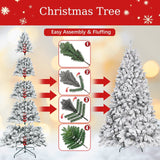 4FT Flocked Christmas Tree with Pine Cones and Snowy PVC Design