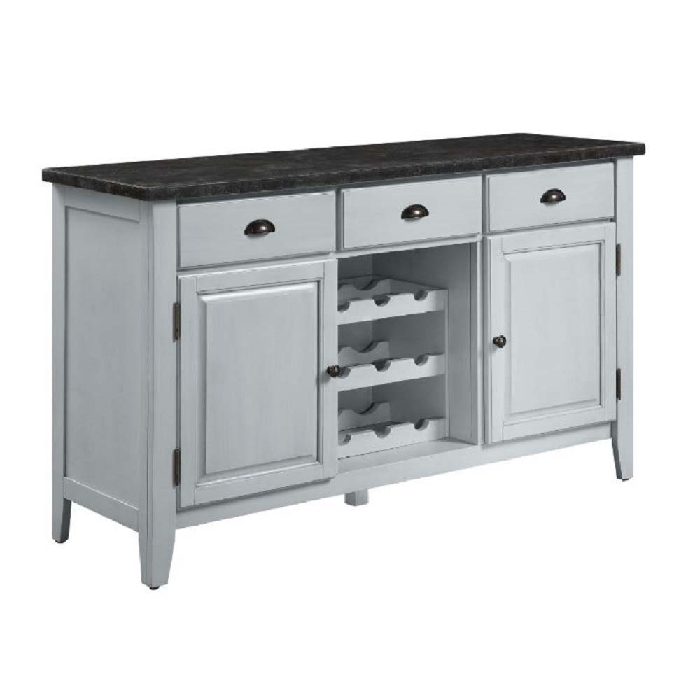 Lanton - Server - Natural Marble & Antique White