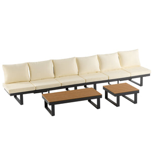 Outdoor Sectional Sofa Set with Adjustable Reclining Seats