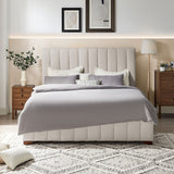 The Upholstered Wingback Queen Bed, White