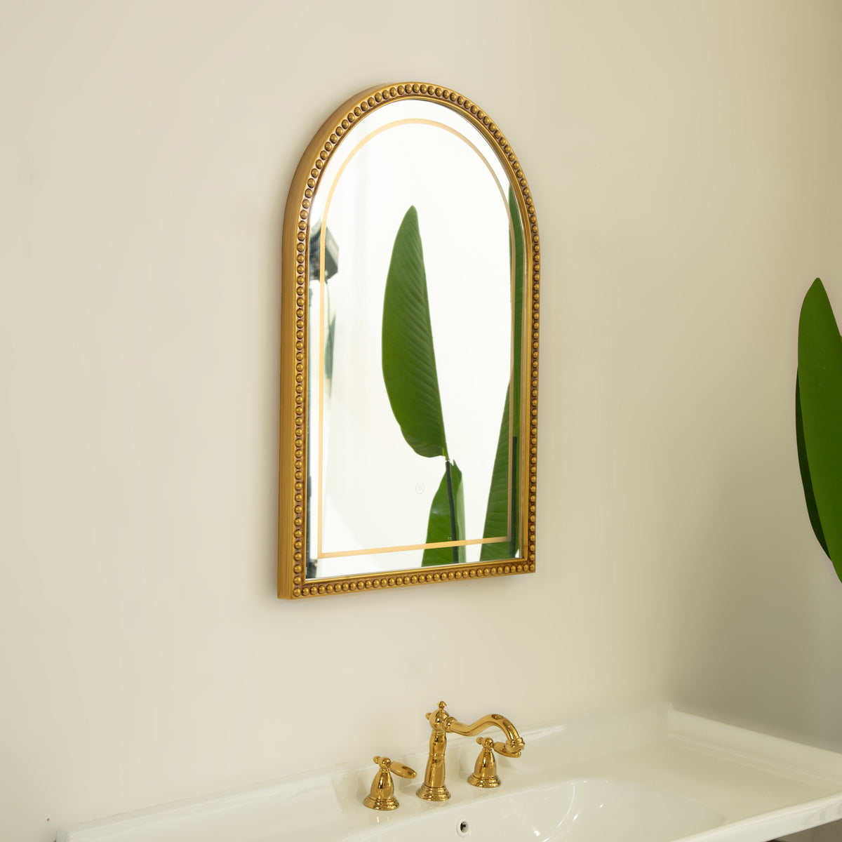 20'' Avri Mirror in Golden Beaded Retro Style