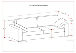 Charlie 96 Inch Deep Seater Sofa