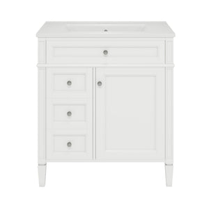Bathroom Vanity With Medicine Cabinet, Royal Mirror Cabinet, Modern Bathroom Storage Cabinet With 2 Soft Closing Doors And 4 Drawers