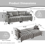 83'' Futon Sofa Bed with Polyester Fabric and Adjustable Backrest