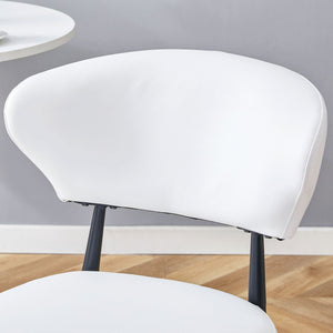 Minimalist Ergonomic Dining Chair With Curved Backres (Set of 4)