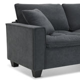 Leland Suede-Tufted L-Shaped Sectional With Ottoman