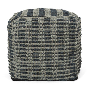 Walle - Fabric Square Pouf Ottoman And Floor Cushion Teal - Blue