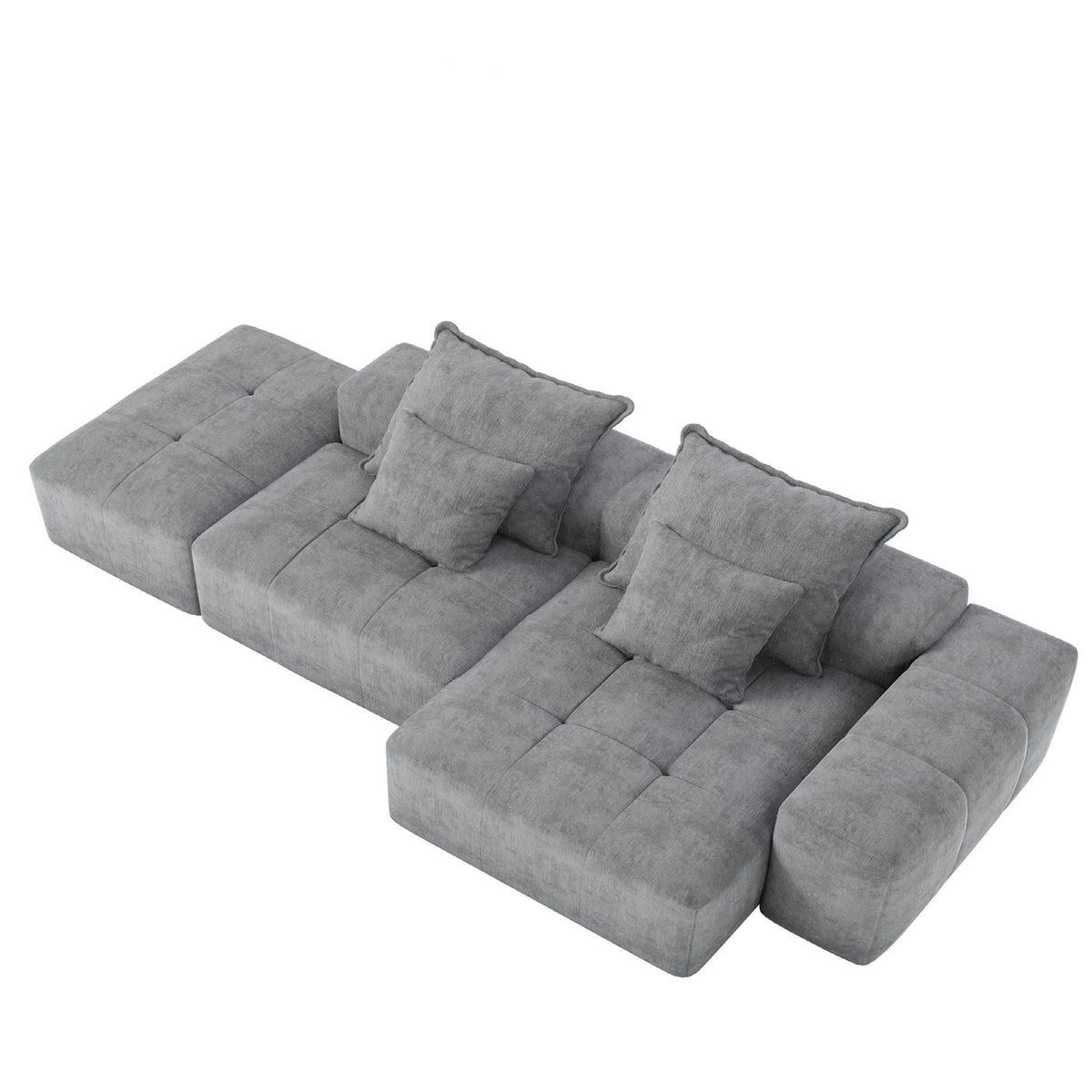 Modern Oversized Modular Sectional Sofa with Pillows - Multiple Colors