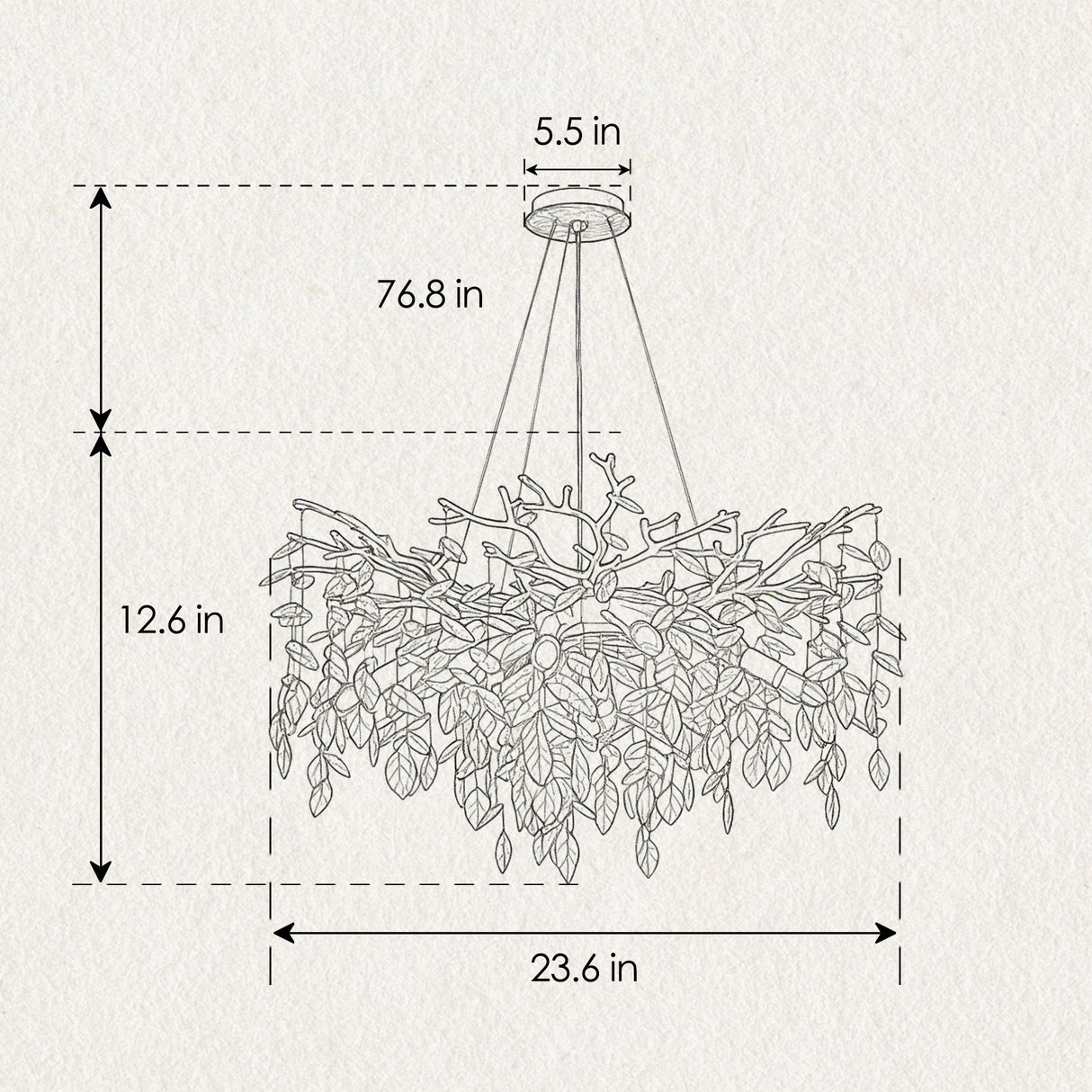 8-Light Crystal Gold Chandelier for Dining Room and Kitchen Island
