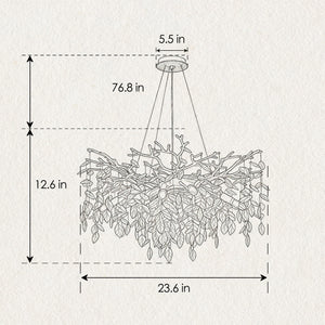 8-Light Crystal Gold Chandelier for Dining Room and Kitchen Island